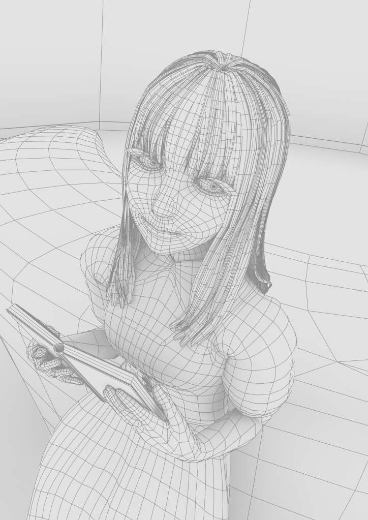 Reading Time: stylised anime style Blender 3D art illustration
