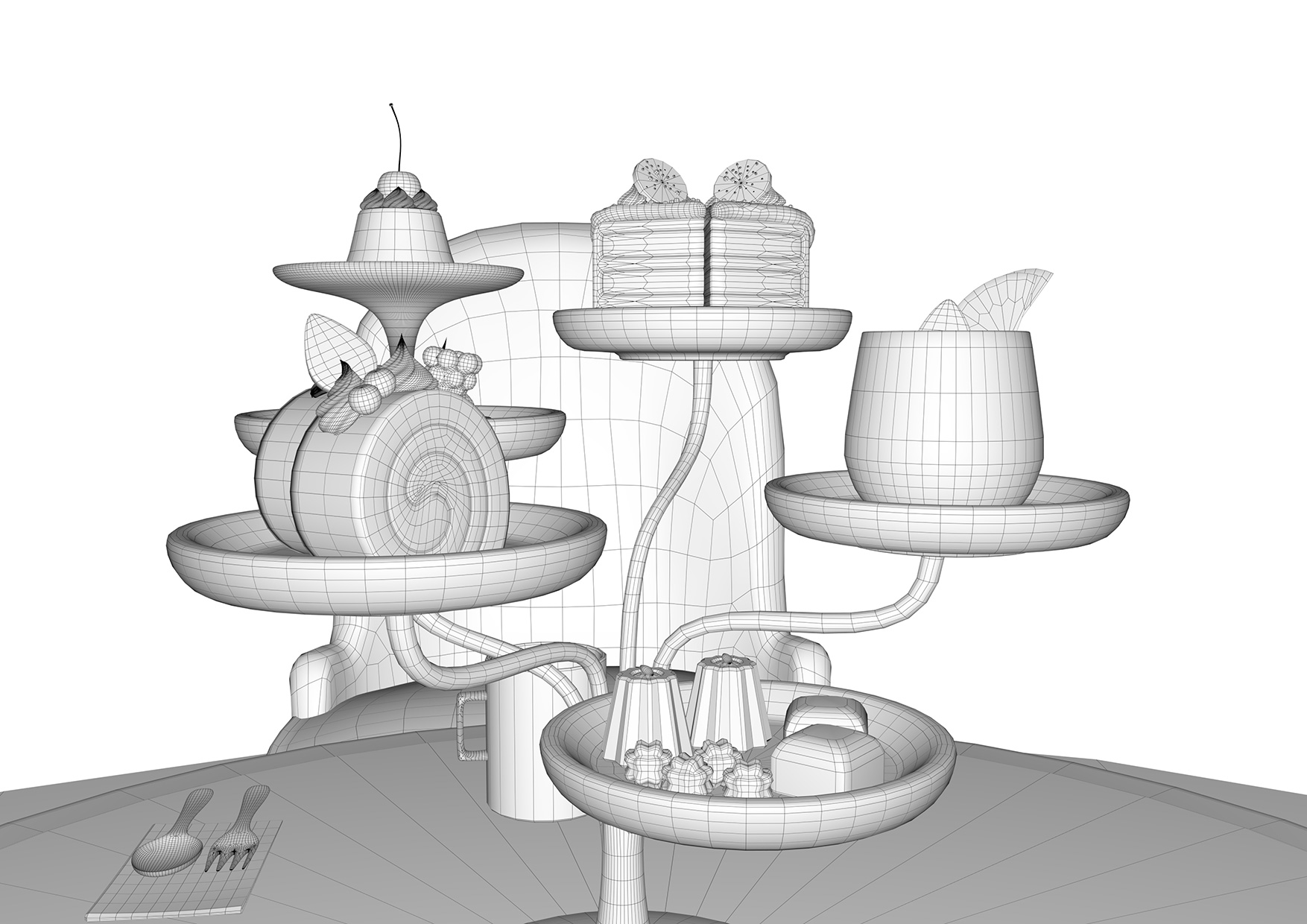 Sweet Tree: MayaとArnoldレンダーで制作したスイーツの3DCG作品
