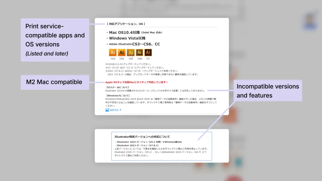 Adobeのバージョン別互換性