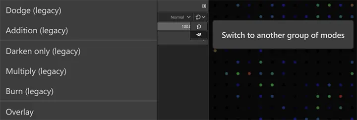 GIMP legacy layer mode