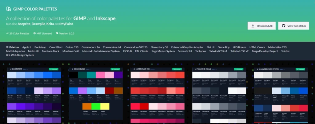 GIMP default color palette idea